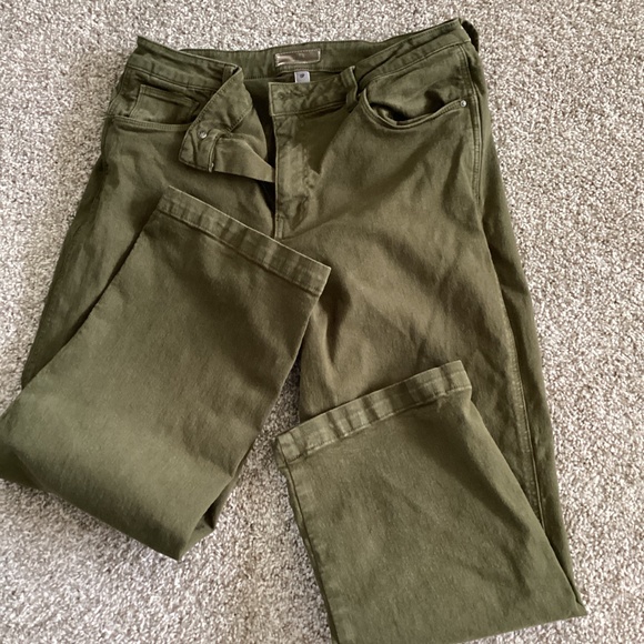 KUT from the Kloth Pattie High Waist Wide Leg Jeans (Petite) (Army Green) 8P - Picture 3 of 7